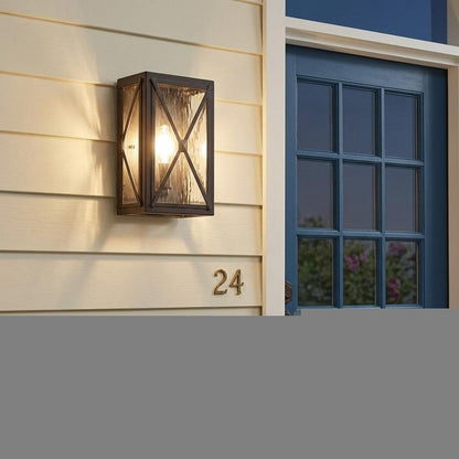 Burnished Bronze Criss Cross Water Glass Outdoor Light HomeRoots