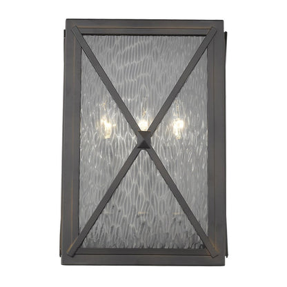 Black And Clear Three Light Transparent Dimmable Outdoor Hanging Lights With Bronze Shades HomeRoots