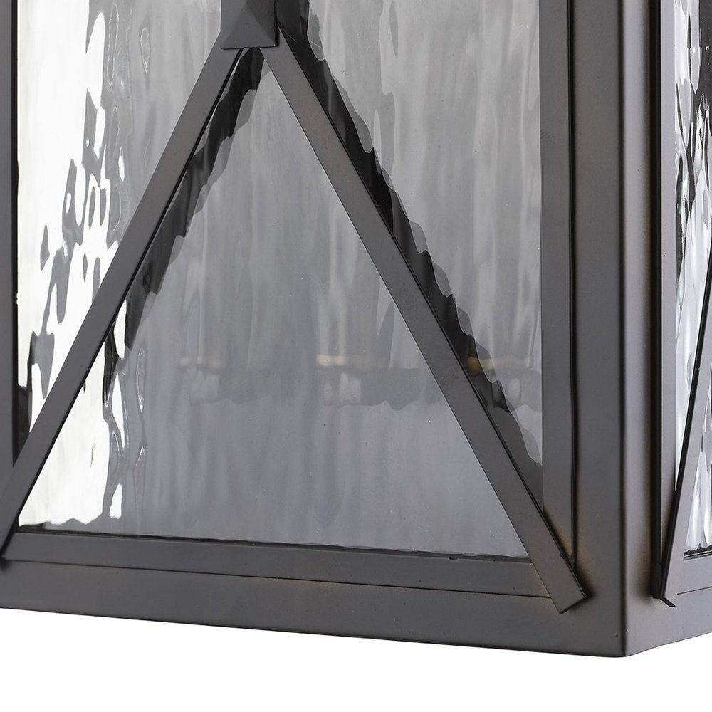 Black And Clear Three Light Transparent Dimmable Outdoor Hanging Lights With Bronze Shades HomeRoots