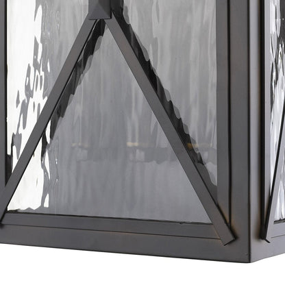 Black And Clear Three Light Transparent Dimmable Outdoor Hanging Lights With Bronze Shades HomeRoots