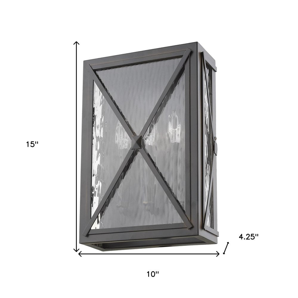 Black And Clear Three Light Transparent Dimmable Outdoor Hanging Lights With Bronze Shades HomeRoots
