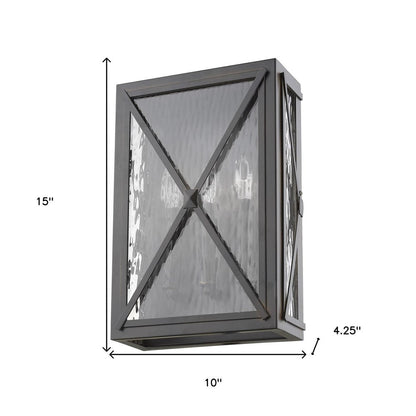 Black And Clear Three Light Transparent Dimmable Outdoor Hanging Lights With Bronze Shades HomeRoots