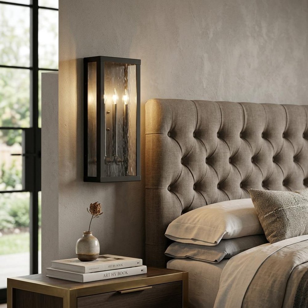 Charleston 3-Light Oil-Rubbed Bronze Shadowbox Wall Light (Large) HomeRoots