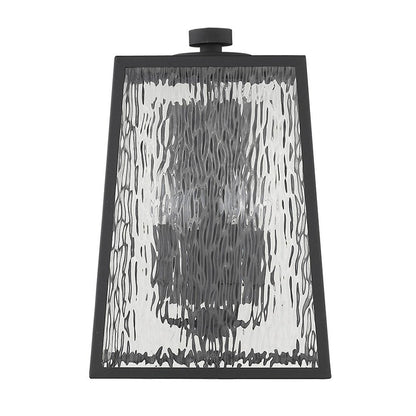 Black And Clear Four Light Seeded Dimmable Outdoor Hanging Lights With Bronze Shades HomeRoots