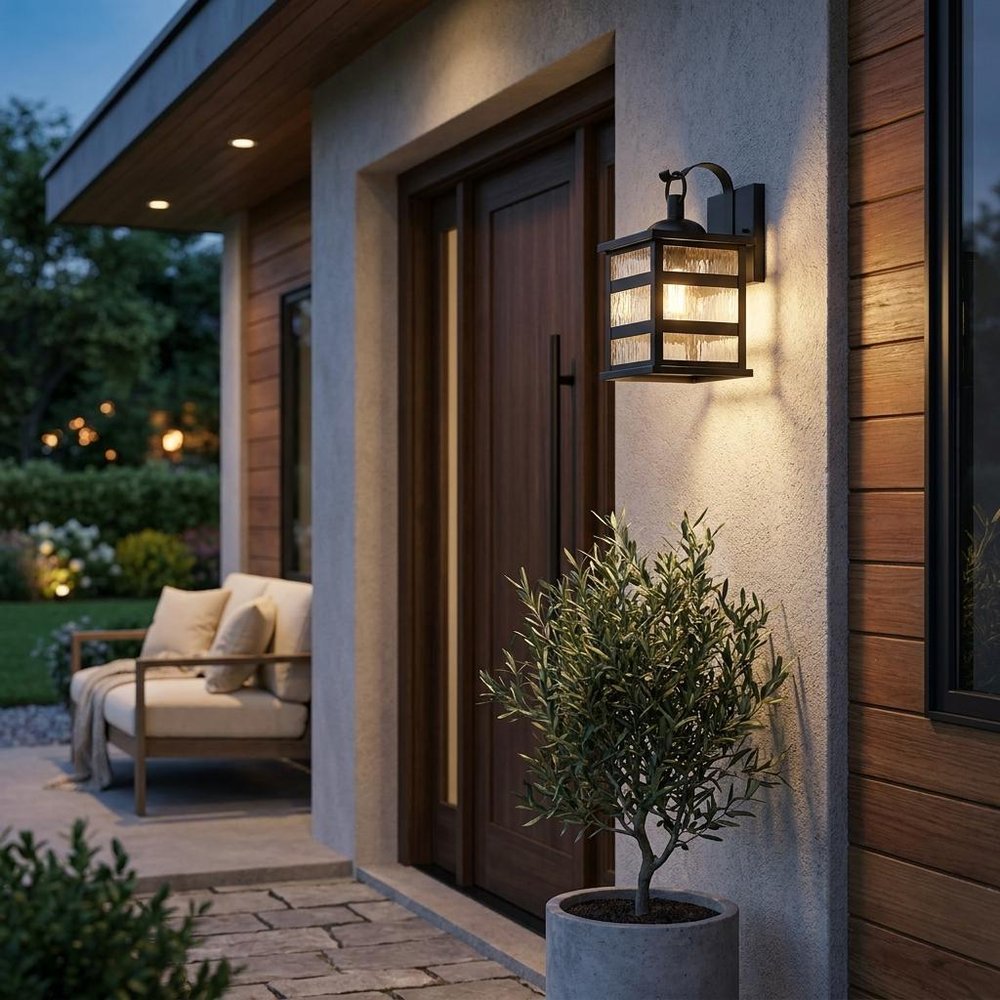 Black And Clear Three Light Transparent Dimmable Outdoor Hanging Lights With Black And Clear Shades — view 1