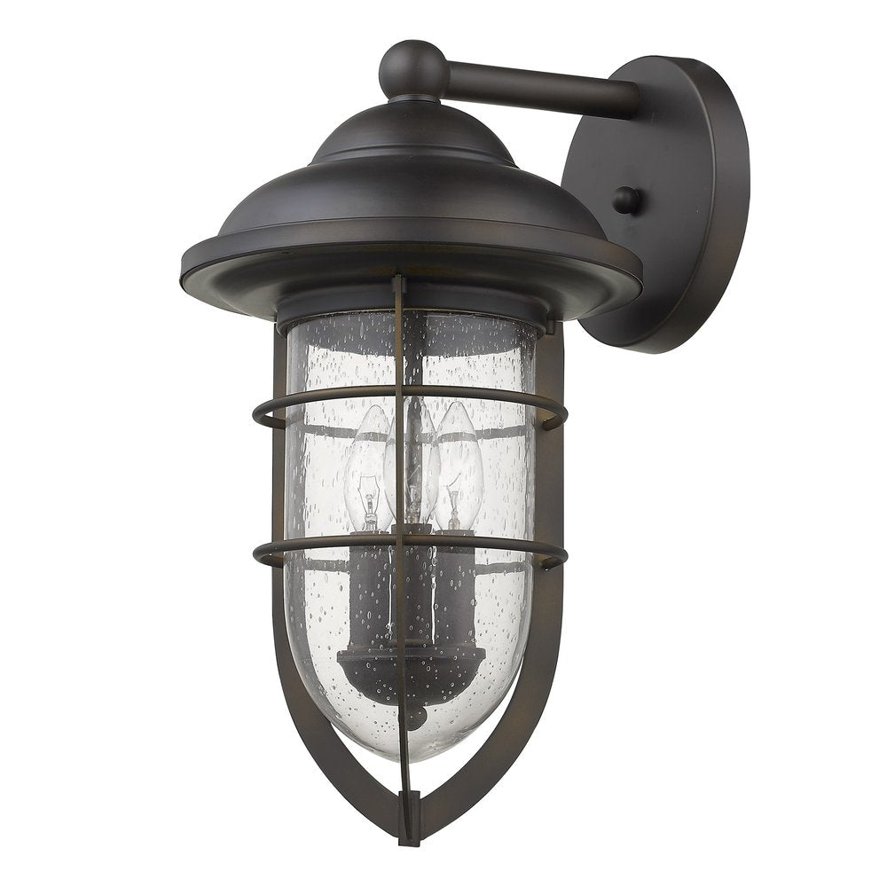 Black And Clear Three Light Seeded Dimmable Outdoor Hanging Lights With Bronze Shades HomeRoots