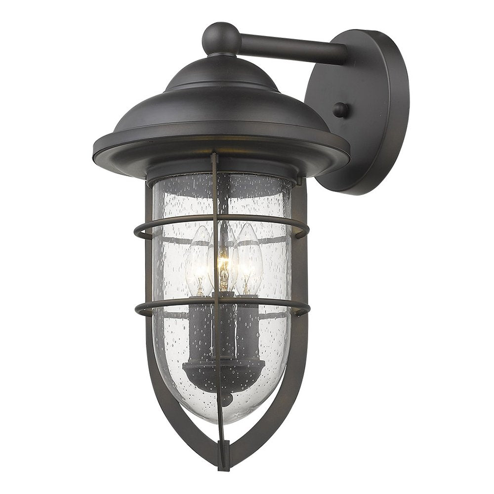 Black And Clear Three Light Seeded Dimmable Outdoor Hanging Lights With Bronze Shades HomeRoots
