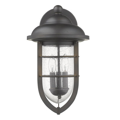 Black And Clear Three Light Seeded Dimmable Outdoor Hanging Lights With Bronze Shades HomeRoots