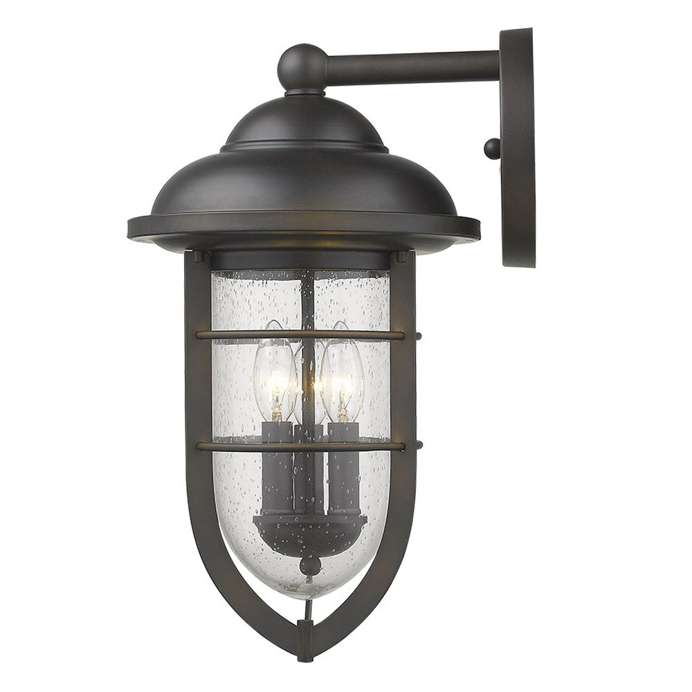 Black And Clear Three Light Seeded Dimmable Outdoor Hanging Lights With Bronze Shades HomeRoots