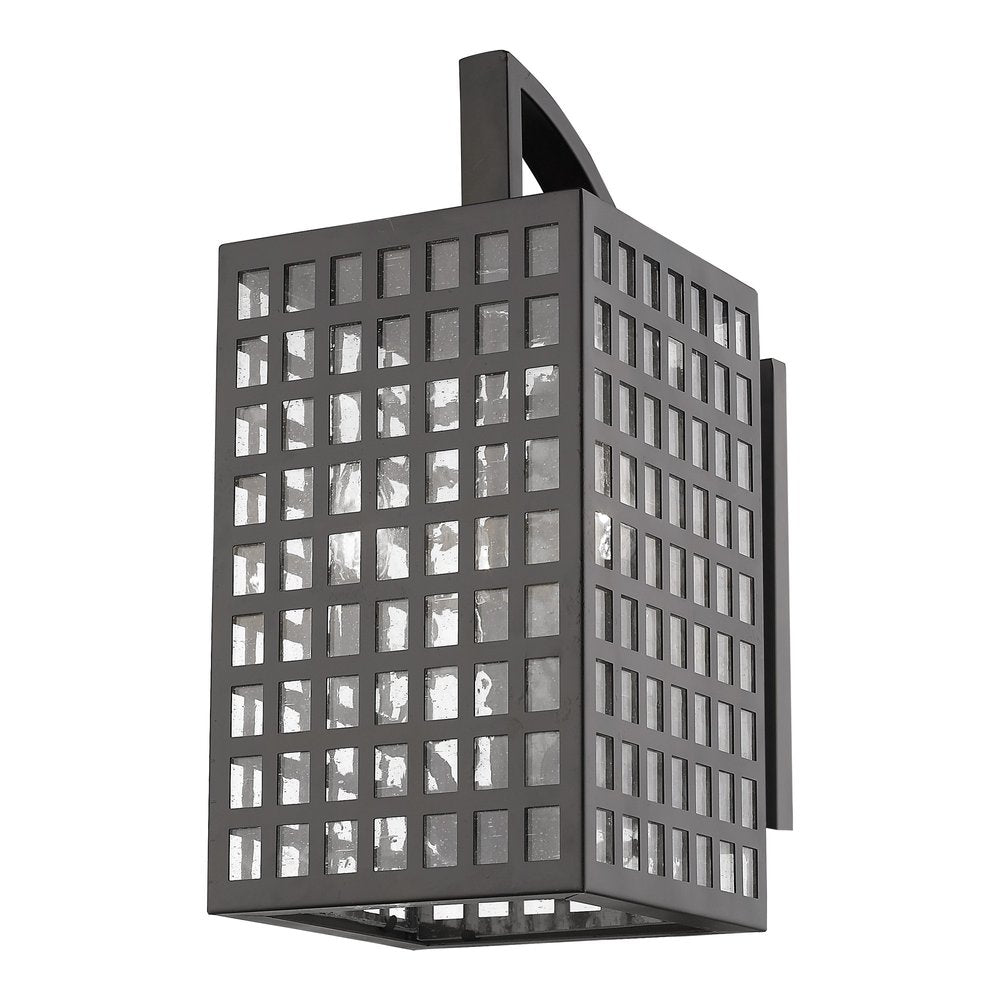 Black And Clear Three Light Seeded Dimmable Outdoor Hanging Lights With Bronze Shades HomeRoots