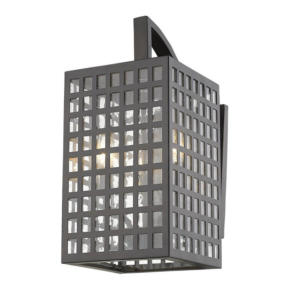 Black And Clear Three Light Seeded Dimmable Outdoor Hanging Lights With Bronze Shades HomeRoots