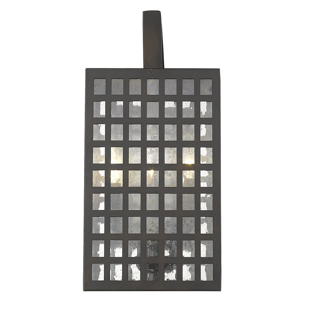 Black And Clear Three Light Seeded Dimmable Outdoor Hanging Lights With Bronze Shades HomeRoots