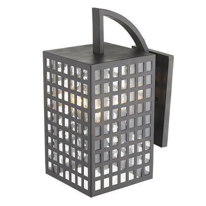 Black And Clear Three Light Seeded Dimmable Outdoor Hanging Lights With Bronze Shades HomeRoots
