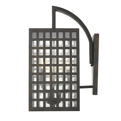 Black And Clear Three Light Seeded Dimmable Outdoor Hanging Lights With Bronze Shades HomeRoots