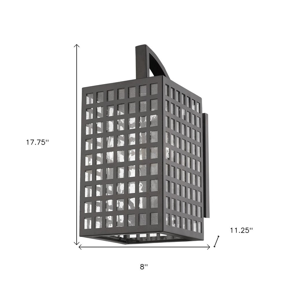 Black And Clear Three Light Seeded Dimmable Outdoor Hanging Lights With Bronze Shades HomeRoots