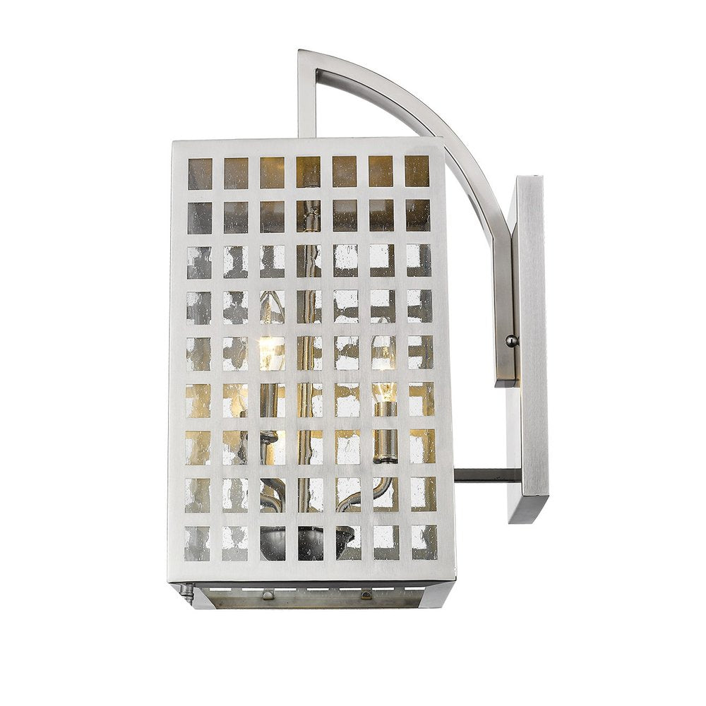 White And Clear Three Light Seeded Dimmable Outdoor Hanging Lights With Nickel Shades HomeRoots