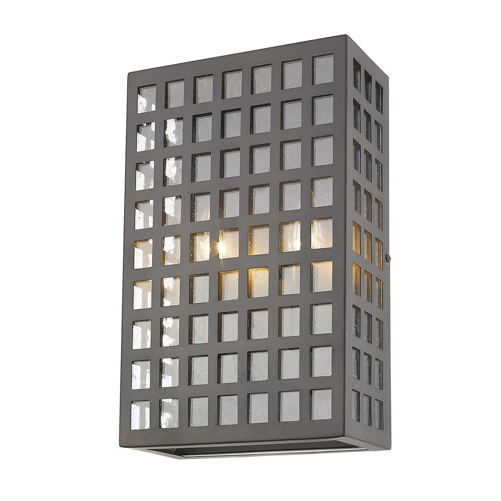 Black And Clear Two Light Seeded Dimmable Outdoor Hanging Lights With Bronze Shades HomeRoots