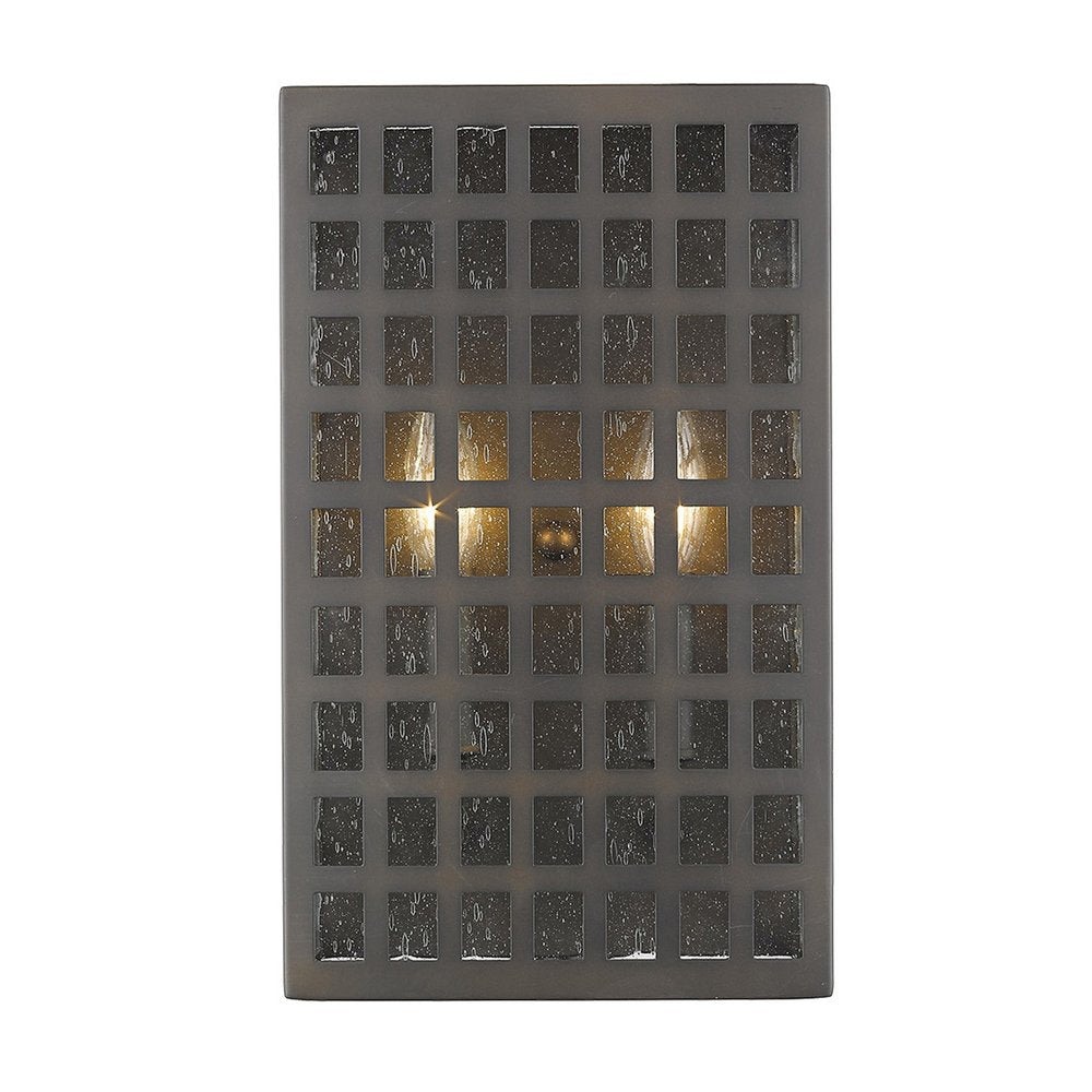 Black And Clear Two Light Seeded Dimmable Outdoor Hanging Lights With Bronze Shades HomeRoots