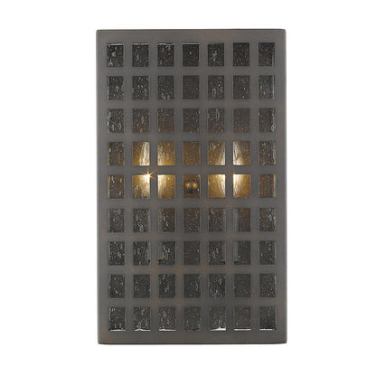 Black And Clear Two Light Seeded Dimmable Outdoor Hanging Lights With Bronze Shades HomeRoots