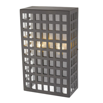 Black And Clear Two Light Seeded Dimmable Outdoor Hanging Lights With Bronze Shades HomeRoots