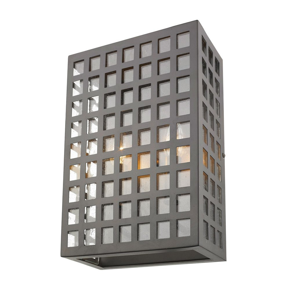 Black And Clear Two Light Seeded Dimmable Outdoor Hanging Lights With Bronze Shades HomeRoots