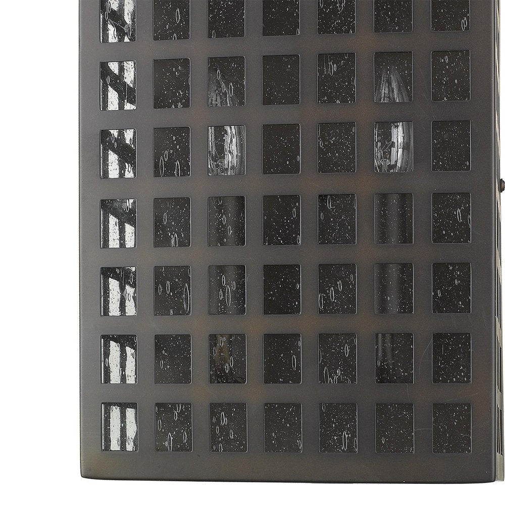 Black And Clear Two Light Seeded Dimmable Outdoor Hanging Lights With Bronze Shades HomeRoots