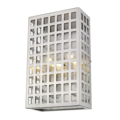 White And Clear Two Light Seeded Dimmable Outdoor Hanging Lights With Nickel Shades HomeRoots