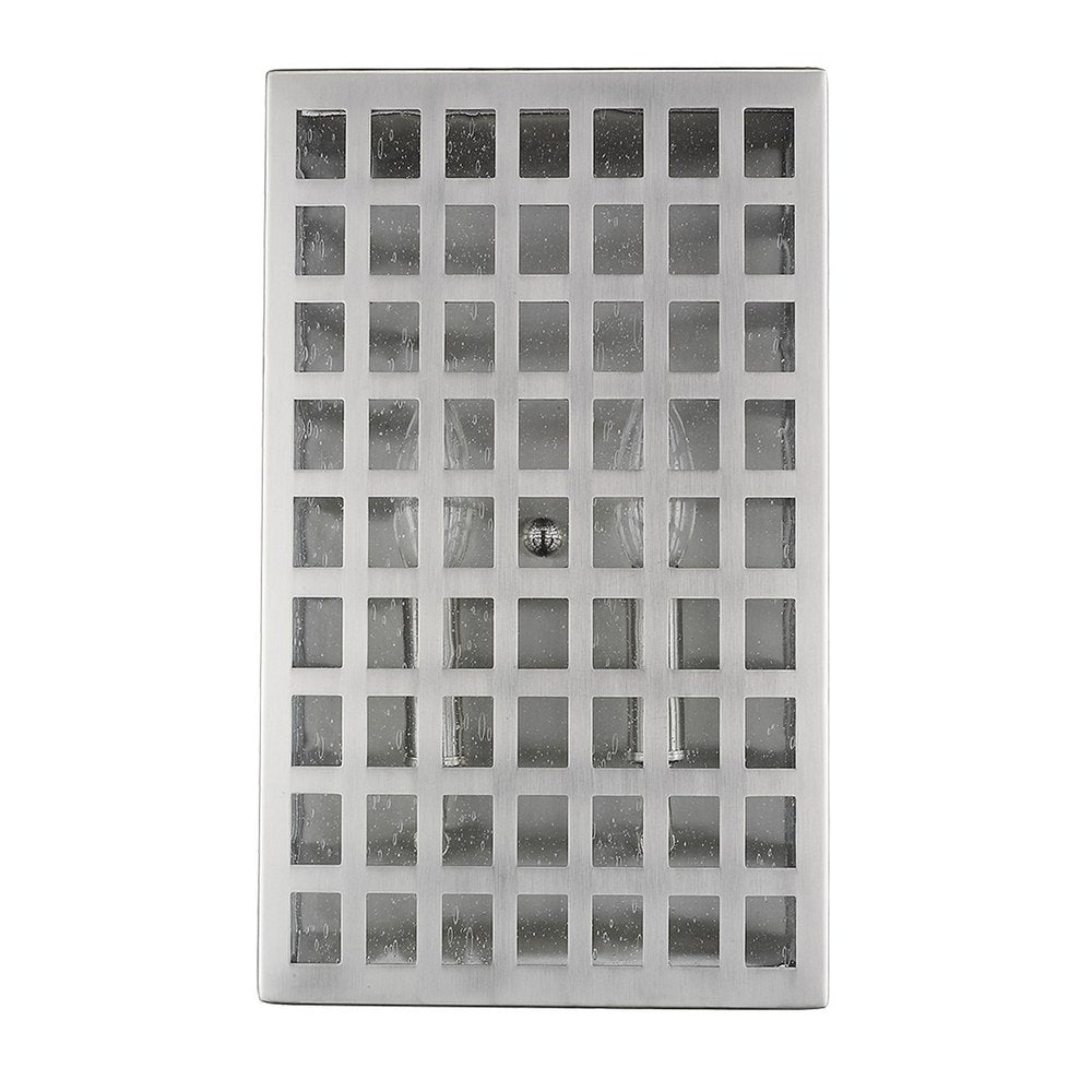 White And Clear Two Light Seeded Dimmable Outdoor Hanging Lights With Nickel Shades HomeRoots