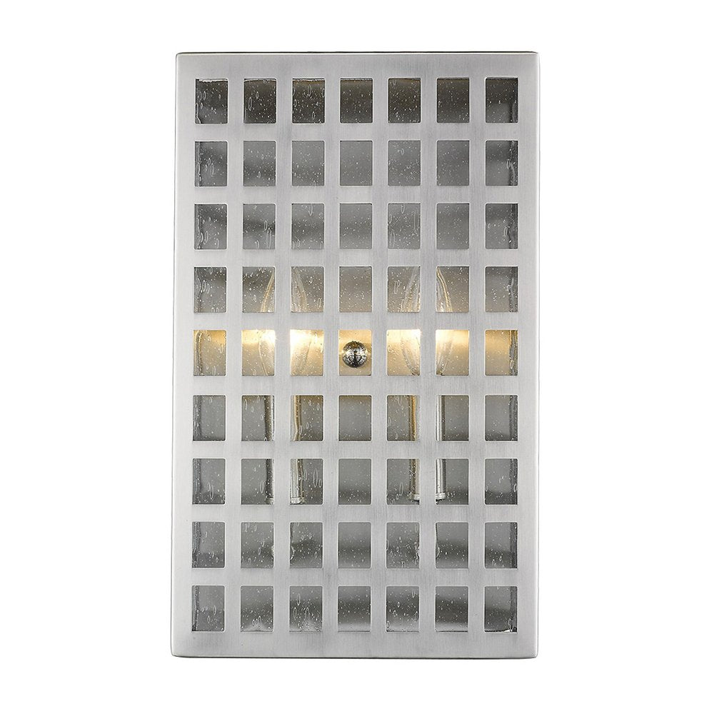 White And Clear Two Light Seeded Dimmable Outdoor Hanging Lights With Nickel Shades HomeRoots