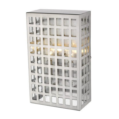 White And Clear Two Light Seeded Dimmable Outdoor Hanging Lights With Nickel Shades HomeRoots