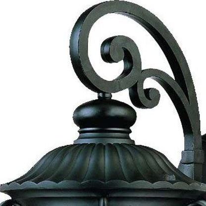 Black And Clear Three Light Seeded Dimmable Outdoor Hanging Lights With Black Shades HomeRoots