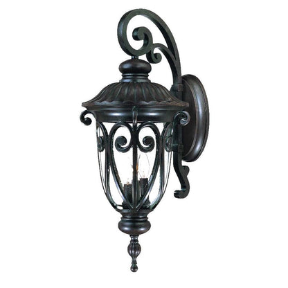 Black And Clear Three Light Seeded Dimmable Outdoor Hanging Lights With Black Shades HomeRoots
