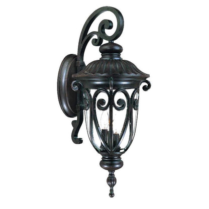 Black And Clear Three Light Seeded Dimmable Outdoor Hanging Lights With Black Shades HomeRoots