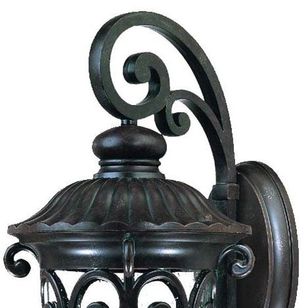 Black And Clear Three Light Seeded Dimmable Outdoor Hanging Lights With Black Shades HomeRoots