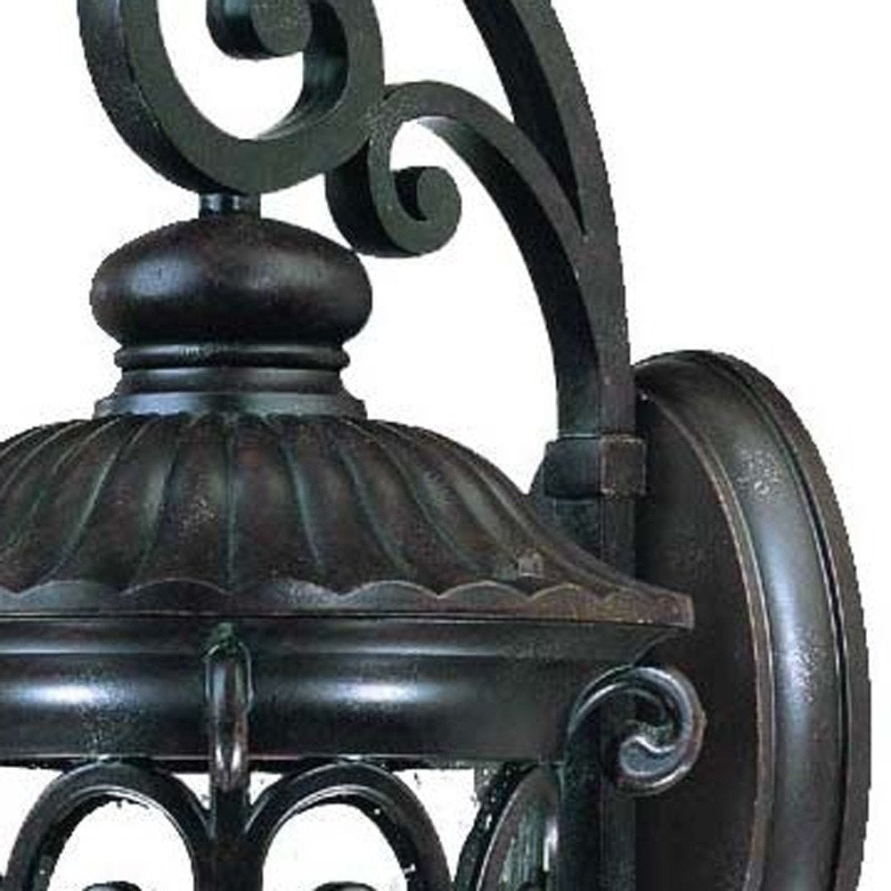 Black And Clear Three Light Seeded Dimmable Outdoor Hanging Lights With Black Shades HomeRoots