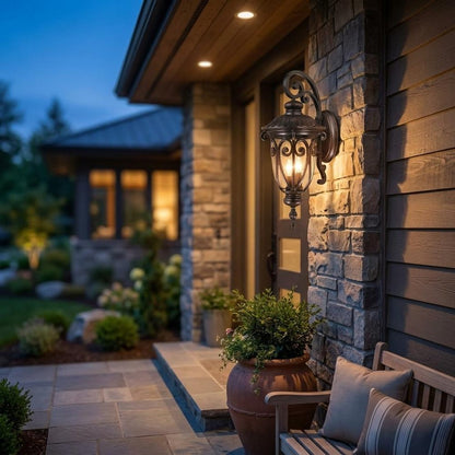 Black And Clear Three Light Seeded Dimmable Outdoor Hanging Lights With Black And Clear Shades HomeRoots