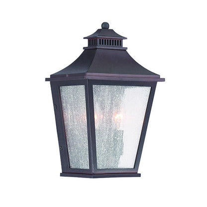 Black And Clear Two Light Transparent Dimmable Outdoor Hanging Lights With Antiqued Brass Shades HomeRoots