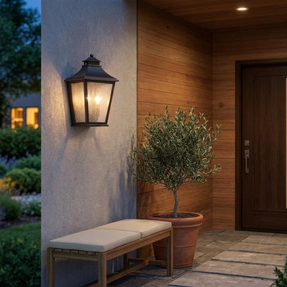 Black And Clear Two Light Frosted Dimmable Outdoor Hanging Lights With Black And Clear Shades HomeRoots