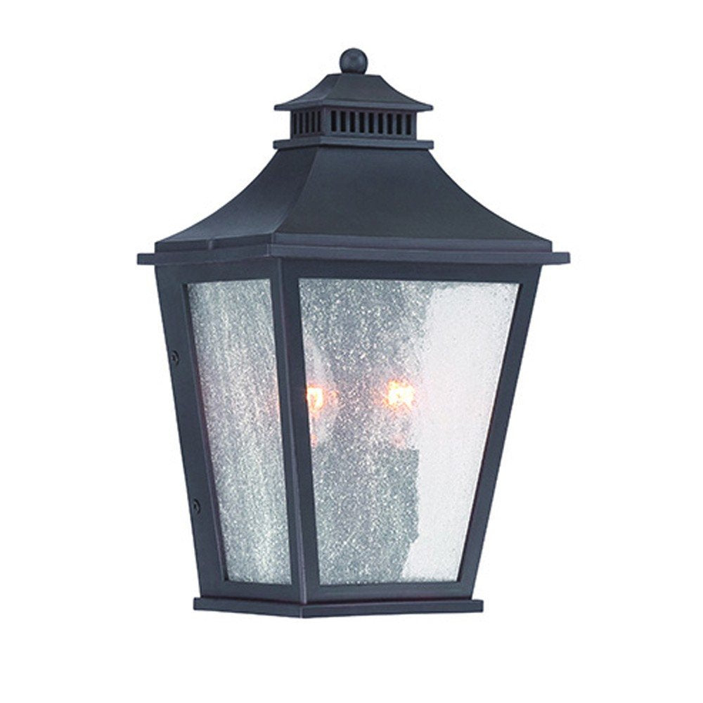 Matte Black Two Light Pocket Lantern Wall Light HomeRoots