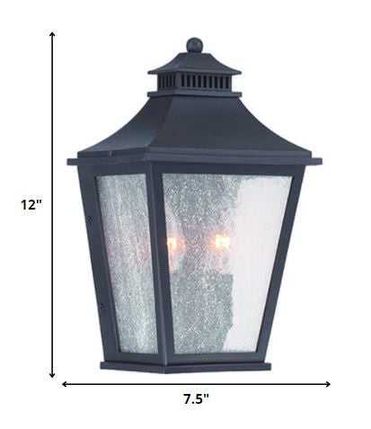 Matte Black Two Light Pocket Lantern Wall Light