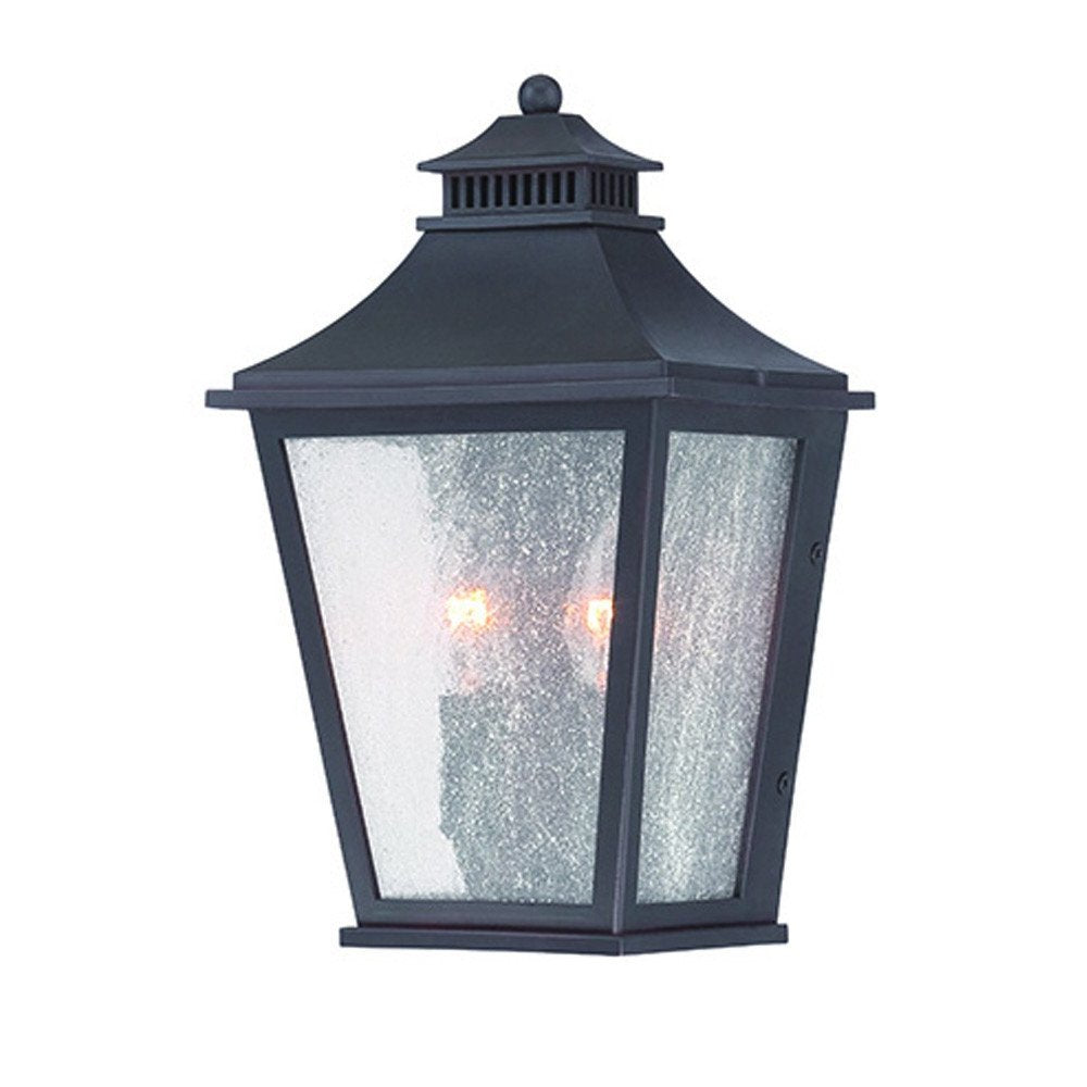 Matte Black Two Light Pocket Lantern Wall Light HomeRoots