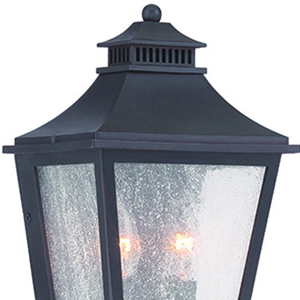 Black And Clear Two Light Transparent Dimmable Outdoor Hanging Lights With Black Shades HomeRoots
