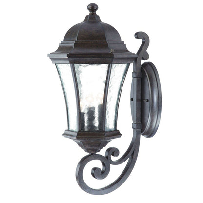 Black And Clear Three Light Hammered Dimmable Outdoor Hanging Lights With Black And Clear Shades HomeRoots