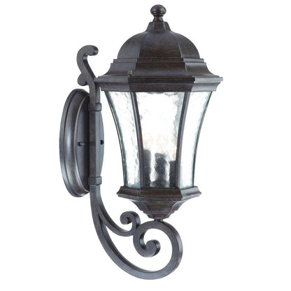 Black And Clear Three Light Hammered Dimmable Outdoor Hanging Lights With Black And Clear Shades HomeRoots