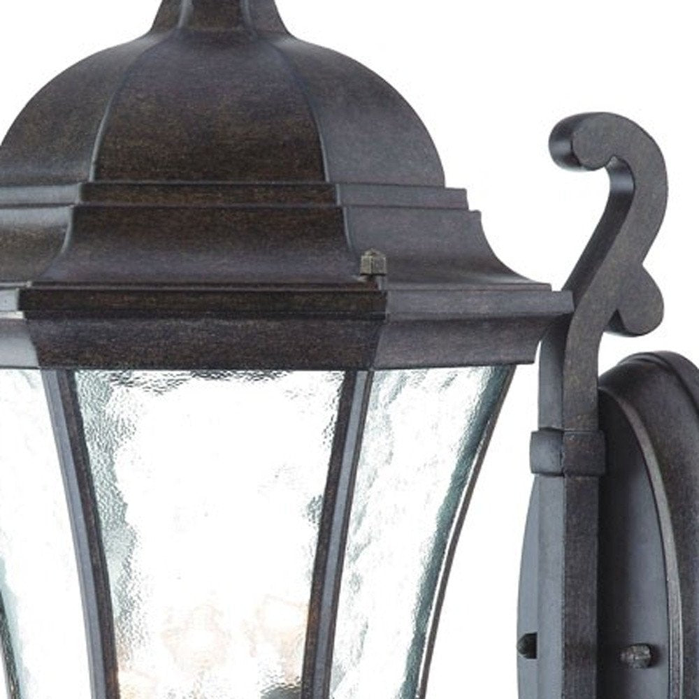 Black And Clear Three Light Hammered Dimmable Outdoor Hanging Lights With Black And Clear Shades — view 5