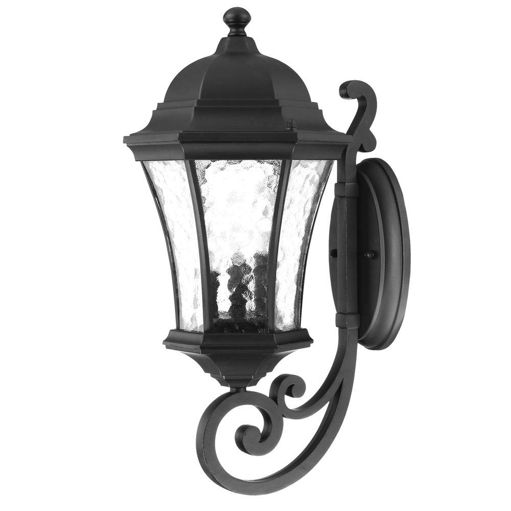 20" Black And Clear Metal and Glass Flush Mounted Sconce HomeRoots