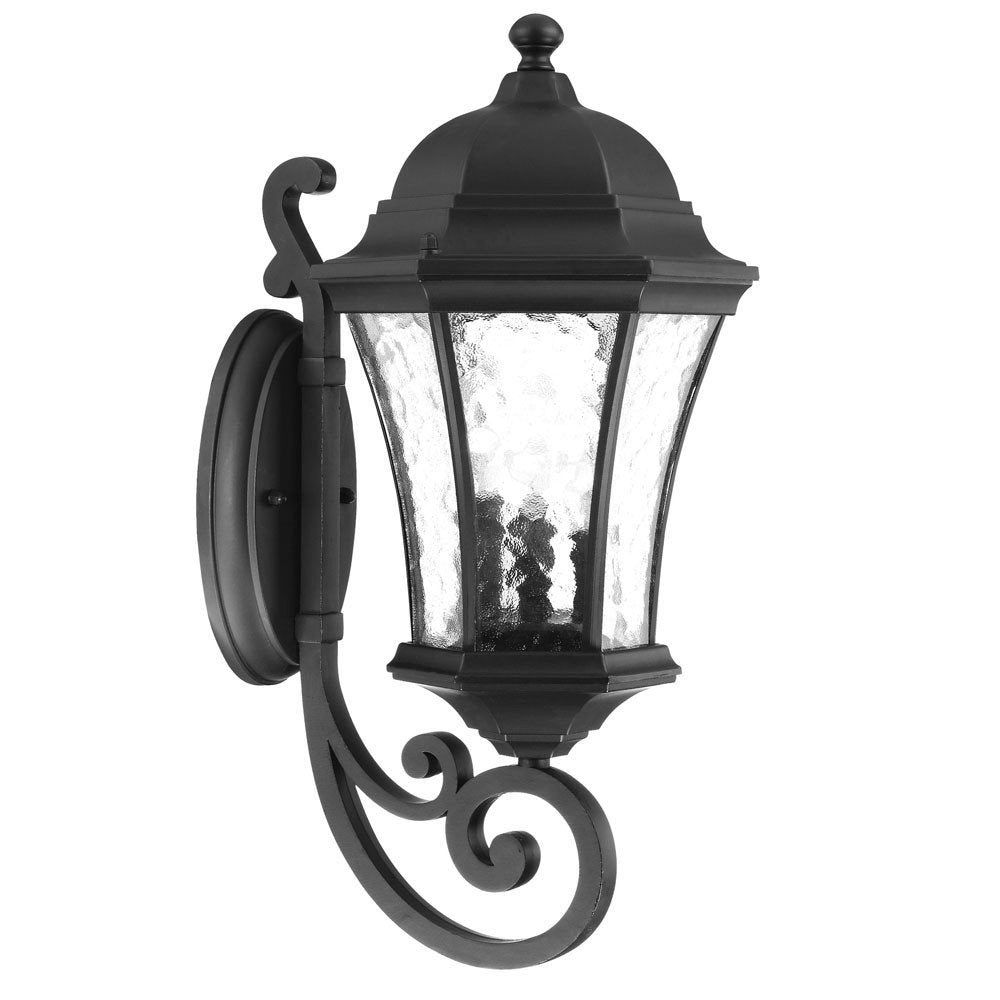 20" Black And Clear Metal and Glass Flush Mounted Sconce HomeRoots