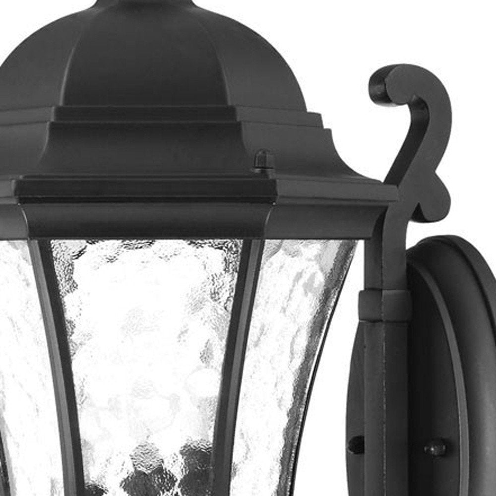 20" Black And Clear Metal and Glass Flush Mounted Sconce HomeRoots