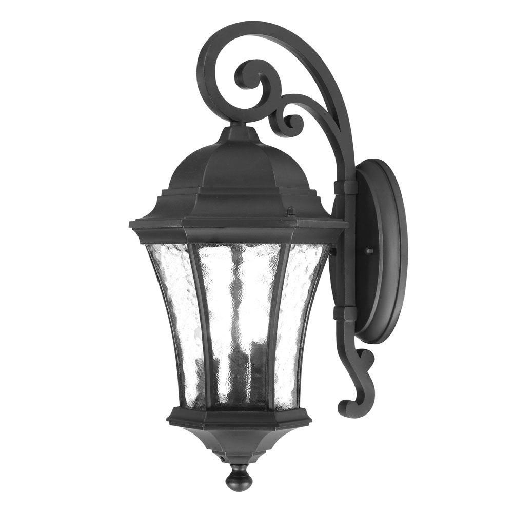XL Matte Black Tapered Hanging Lantern Wall Light — view 1
