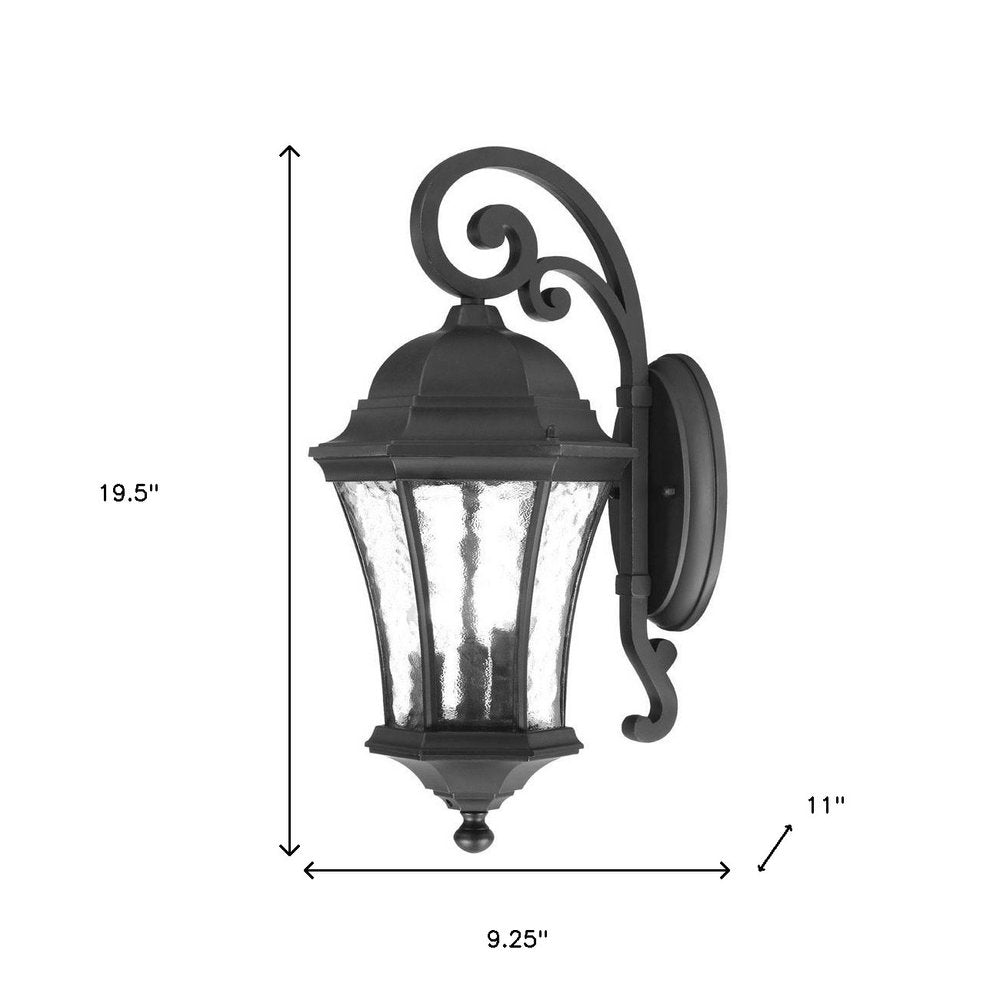 XL Matte Black Tapered Hanging Lantern Wall Light — view 5